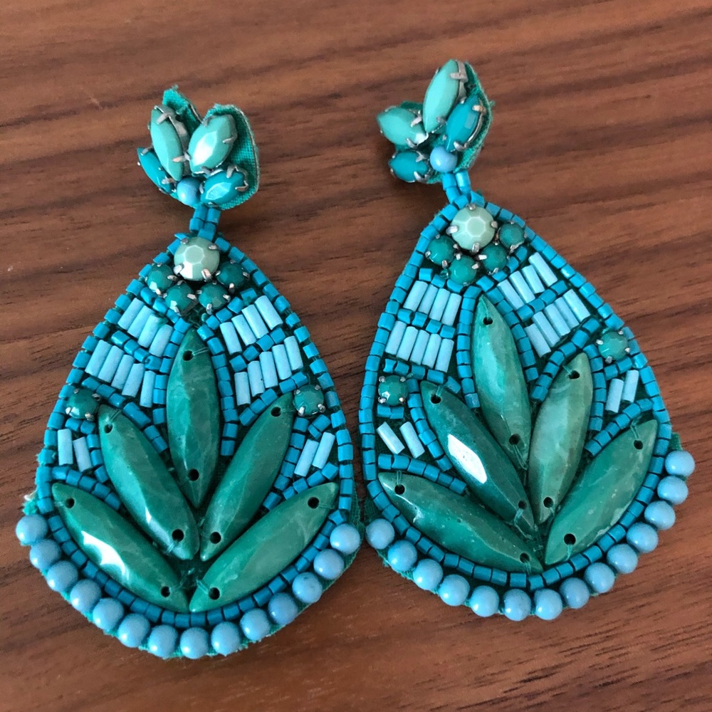 Stella & Dot Jade Green Statement Earrings